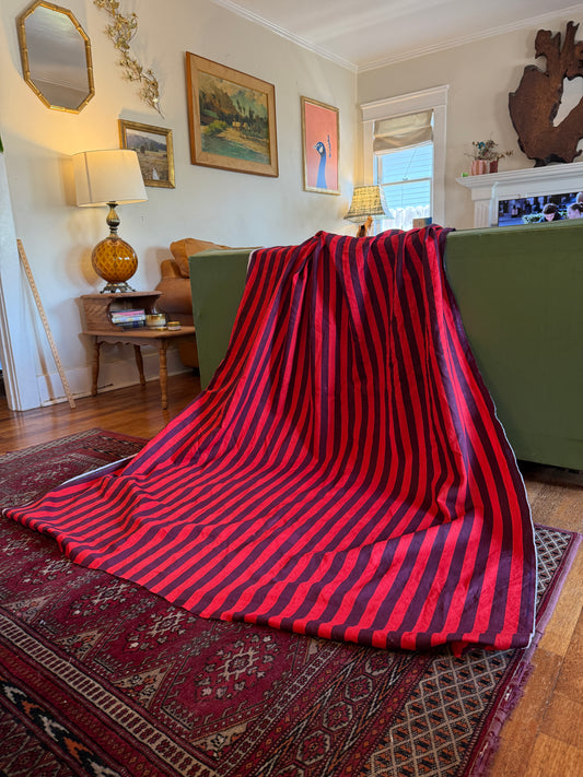 Cherry + Wine Striped Linen Cotton