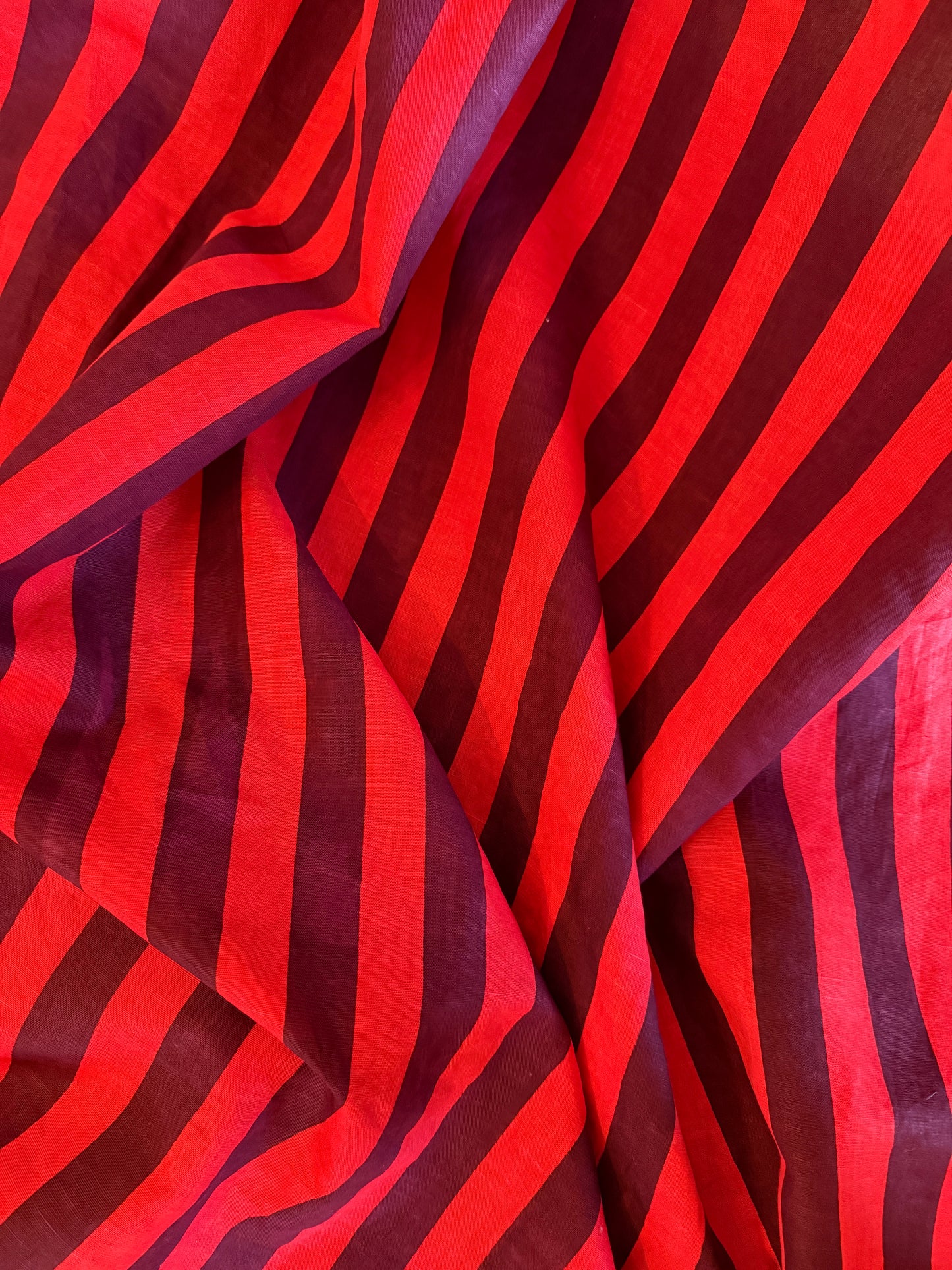 Cherry + Wine Striped Linen Cotton