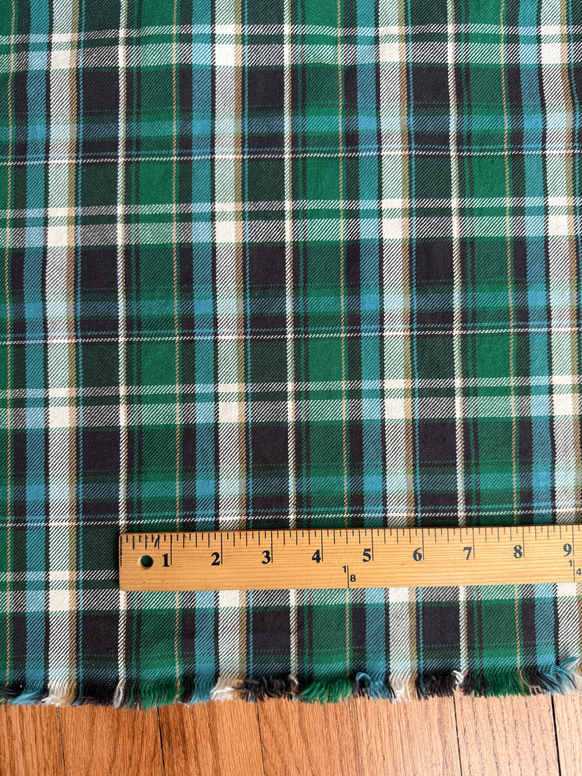 Green and Blue Plaid Denim