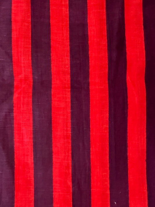 Cherry + Wine Striped Linen Cotton