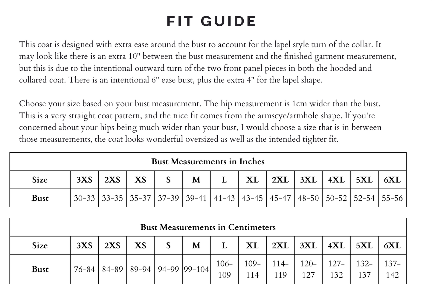 Small Museum Coat Pattern
