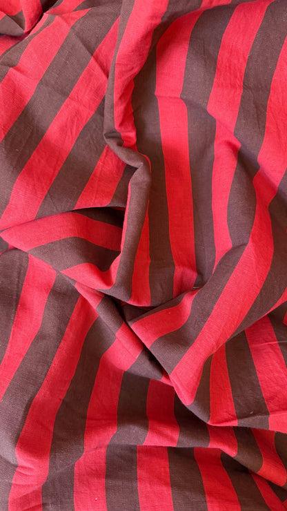 Cherry + Bark Striped Linen Cotton