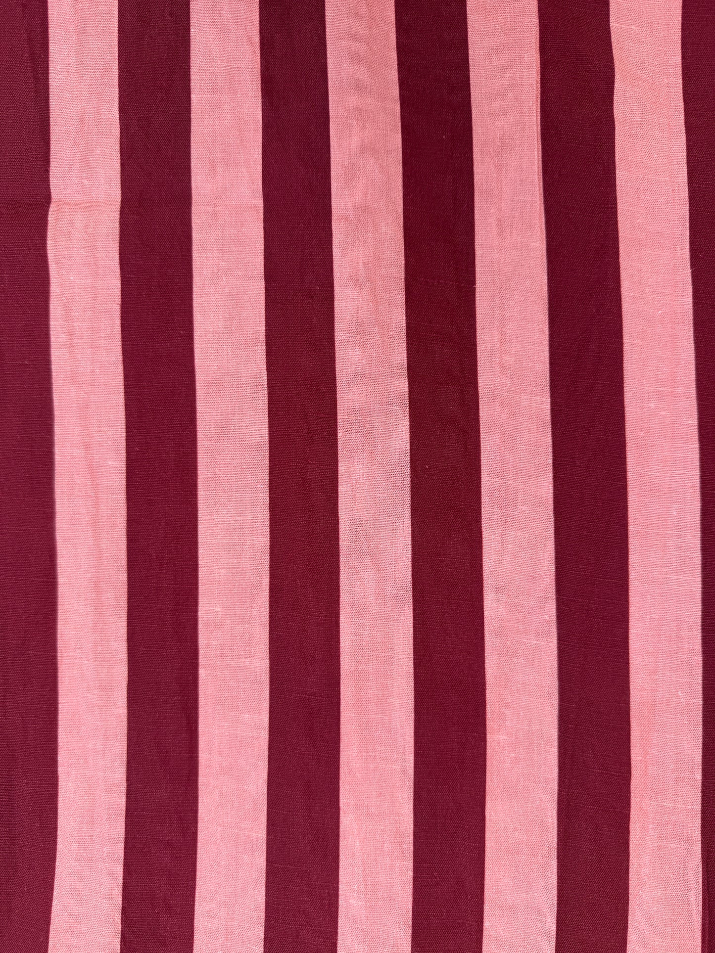 Rose + Rust Stripe Linen Cotton Fabric