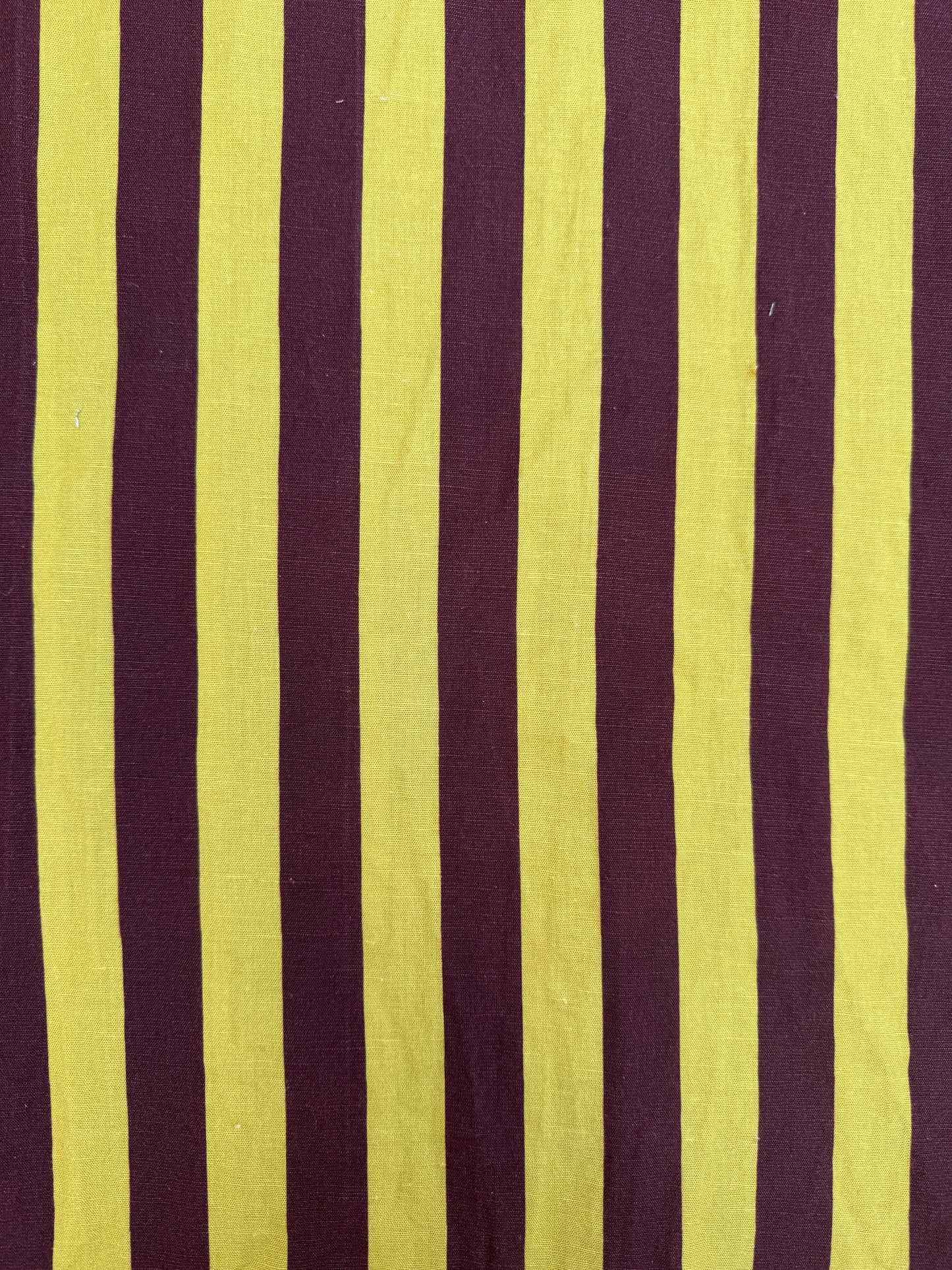 Chartreuse + Bark Striped Linen Fabric