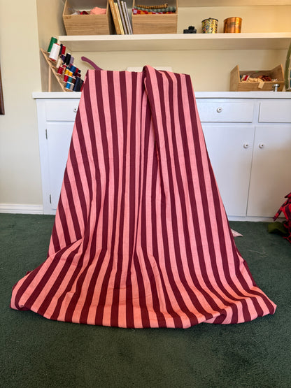 Rose + Rust Stripe Linen Cotton Fabric