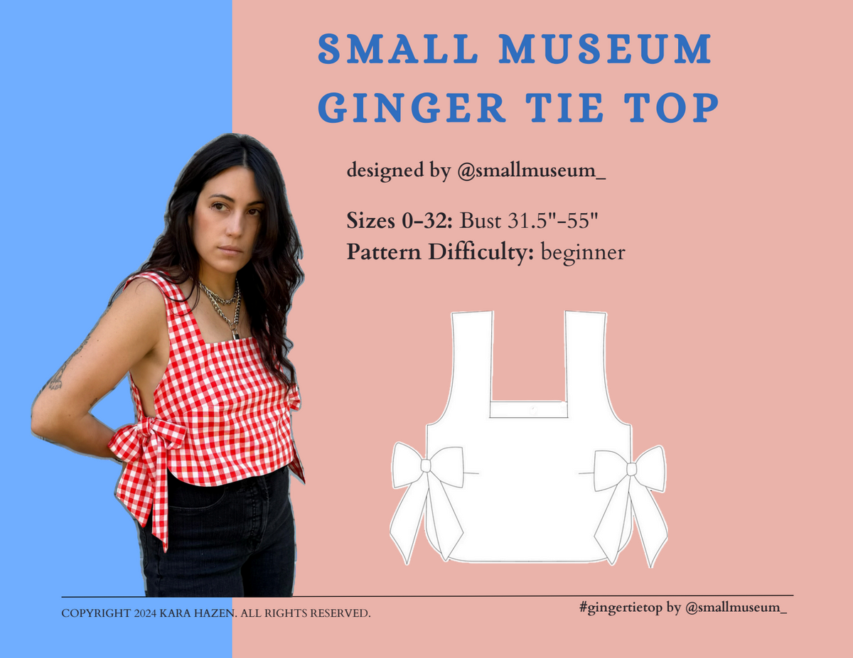 Ginger Tie Top Sewing Pattern PDF – Small Museum